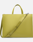 2-in-1 Tote Bag in Avocado with an adjustable strap on a white background.