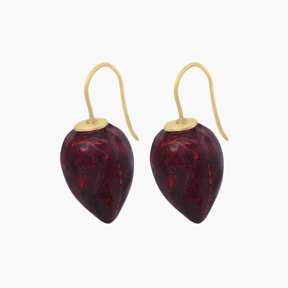 Delilah Flower Drop Earrings Crimson