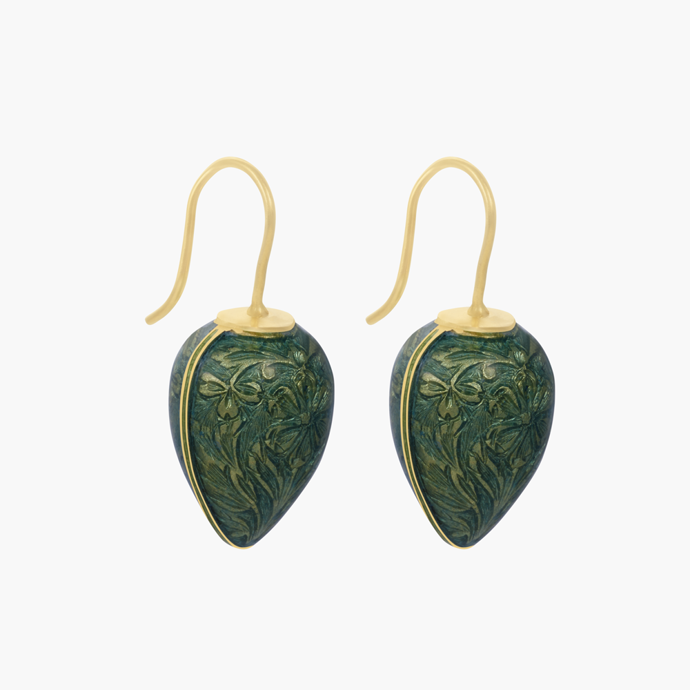 Green Flower Drop Earrings Green Flower Drop Earrings