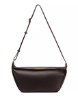 Mini Sling Bag in Chocolate full body on a white background.