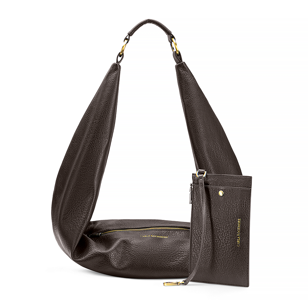 Sling Bag Chocolate with the detachable wristlet.