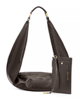 Sling Bag Chocolate with the detachable wristlet.