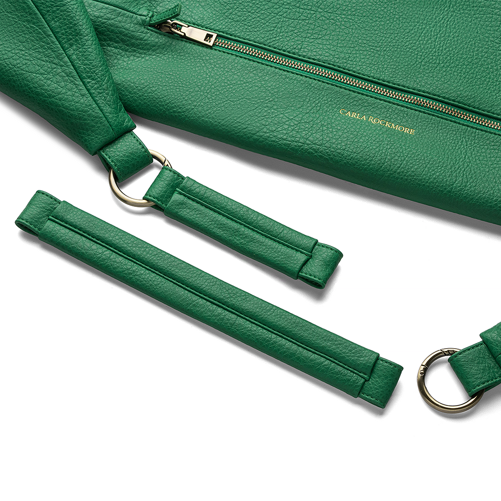 Sling Bag 3.0 in Emerald Green Two Adjustable Strap in a white background
