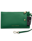 Sling Bag 3.0 in Emerald Green Wristlet in a white background.