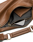 Sling Bag 3.0 in Saddle Inside Zipper Image.