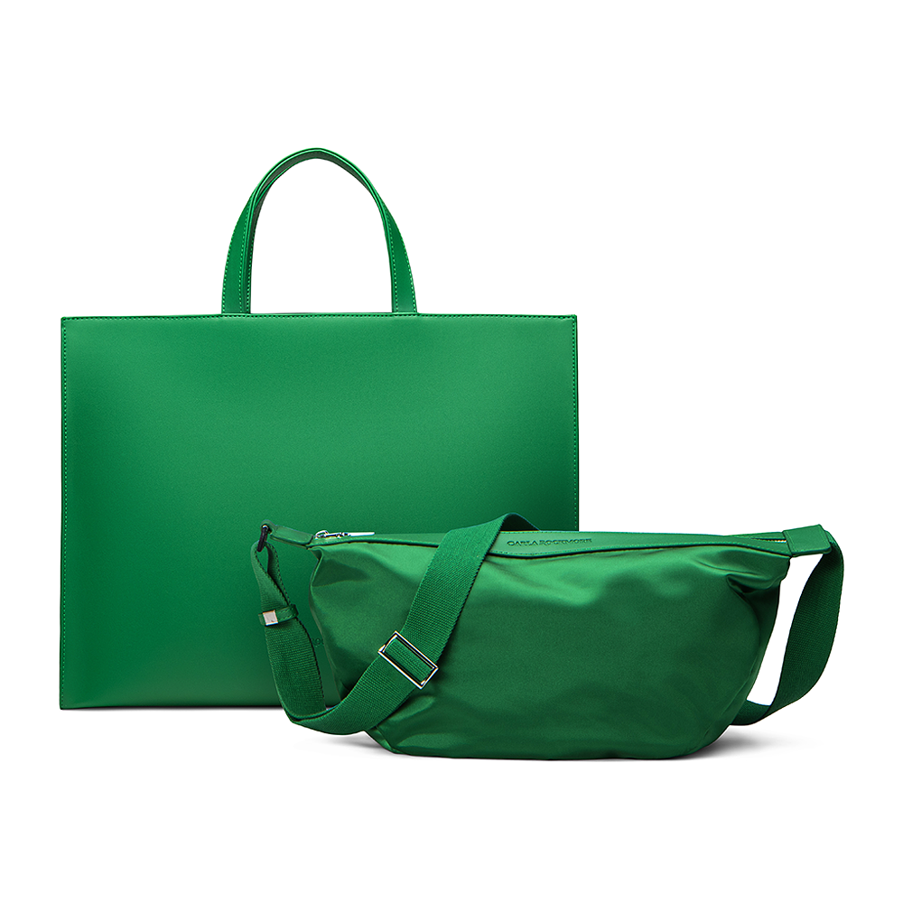 2-in-1 Tote Bag Emerald Green Carla Rockmore - Main Image
