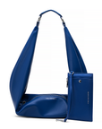 The Cobalt Blue sling bag 2.0 with an adjustable strap and a small detachable wristlet, displayed against a white background.