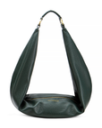 Sling Bag in Bottle Green handbag on a white background.