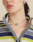 Adjustable Silver Sphere Necklace