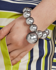 Large Silver Cannonball Bracelet
