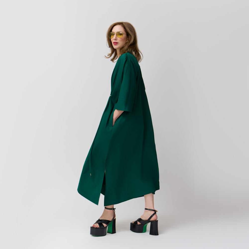 Everywhere Everyday Shirt Dress - Bottle Green