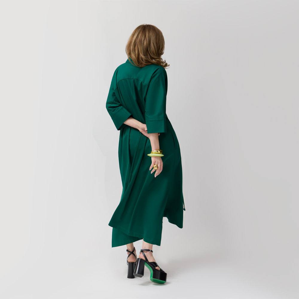 Everywhere Everyday Shirt Dress - Bottle Green