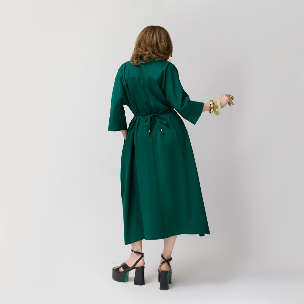 Everywhere Everyday Shirt Dress - Bottle Green