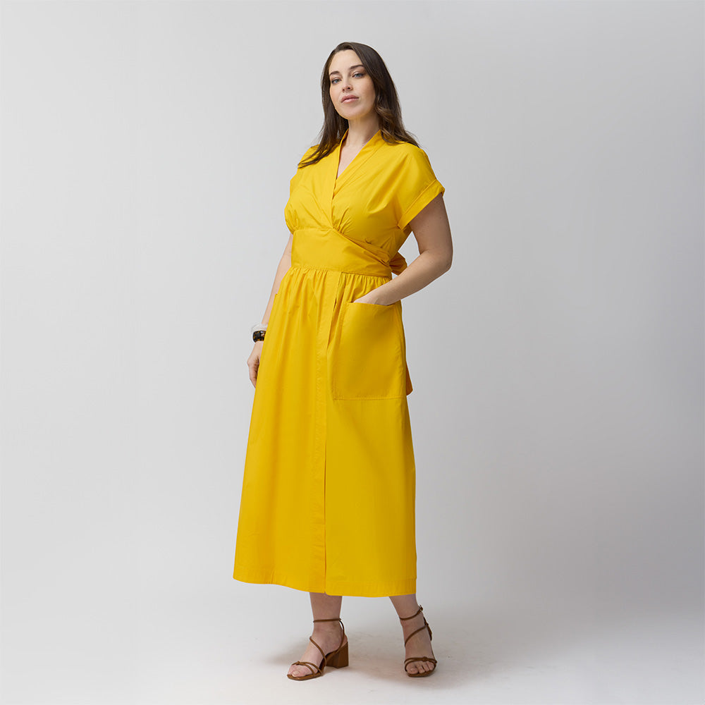 Wrap Shirt Dress - Marigold