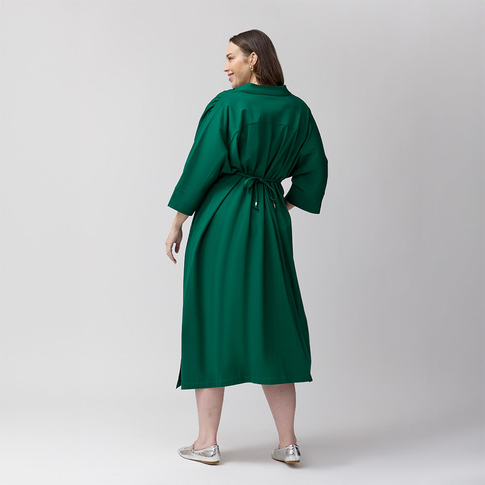 Everywhere Everyday Shirt Dress - Bottle Green