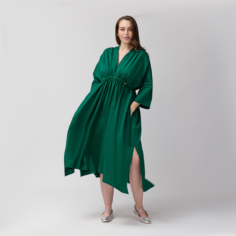 Everywhere Everyday Shirt Dress - Bottle Green