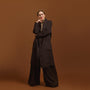 Carla modeling the Indispensable Car Coat Wool Blend in Leopard Jacquard.