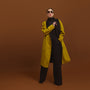 Carla modeling the Reversible Indispensable Car Coat Wool Blend. The coats comes in Black and Moss.