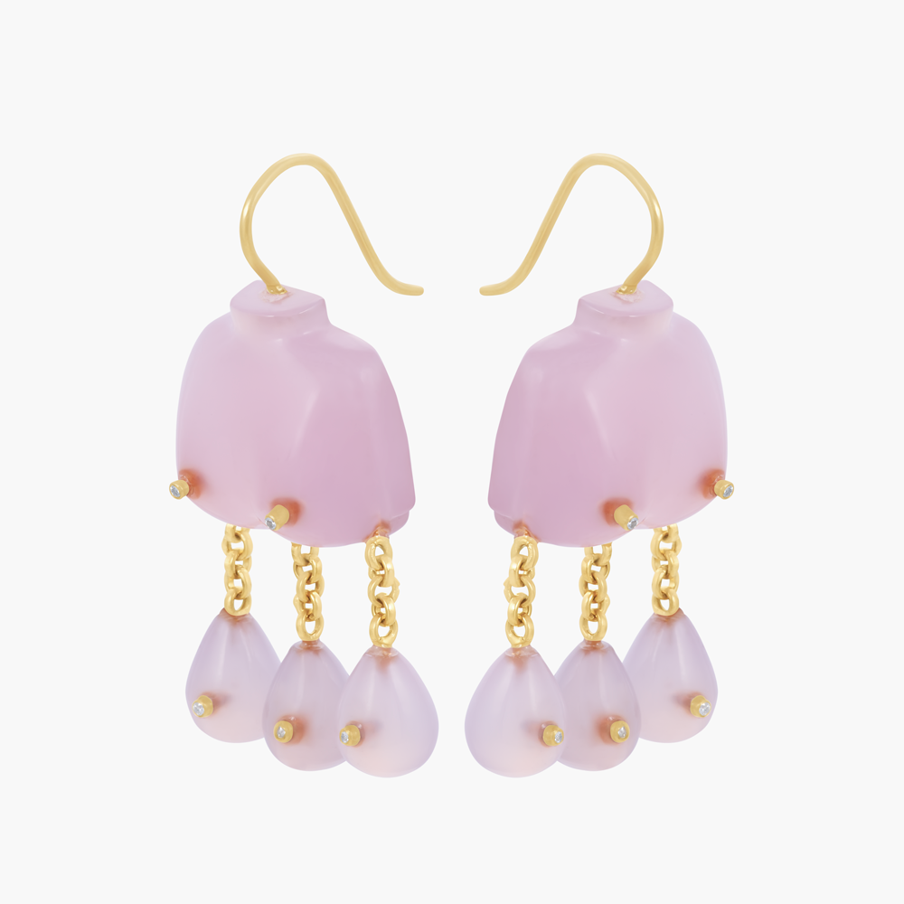 Victorian Goddess Lilac Onyx Earrings